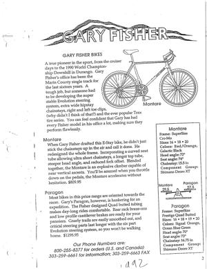 Gary Fisher 1992 Spec Manual