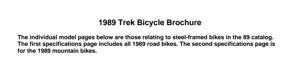 Trek 1989 Catalog