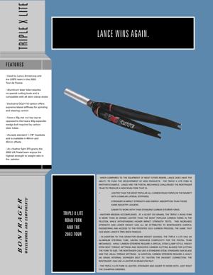 Bontrager 2003 Triple X Lite Fork Tech Sheet