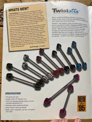 Ringle 1995 Racing Components Catalog