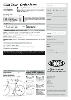 Thorn c2006 Club Tour Spec Sheet