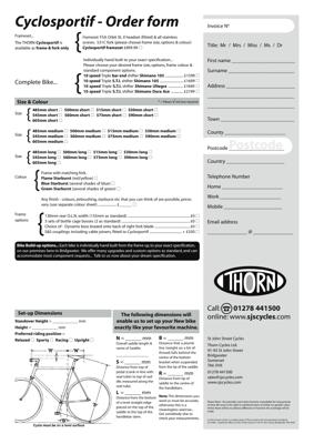 Thorn c2006 Cyclosportif Spec Sheet