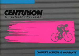 Centurion 1986 Owner's Manual